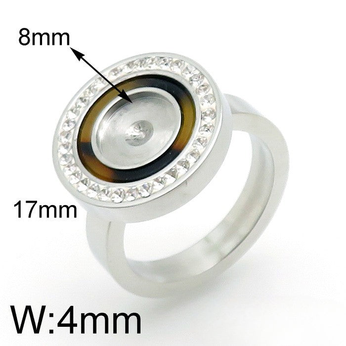 Wholesale 10PCS Stainless Steel Zircon Trimmed Men's Rings